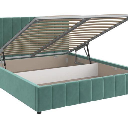 Кровать с подъемным механизмом «Нельсон», бирюза